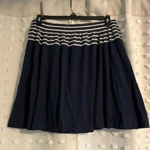 Tommy Hilfiger Navy Blue Striped Skirt in Size Large